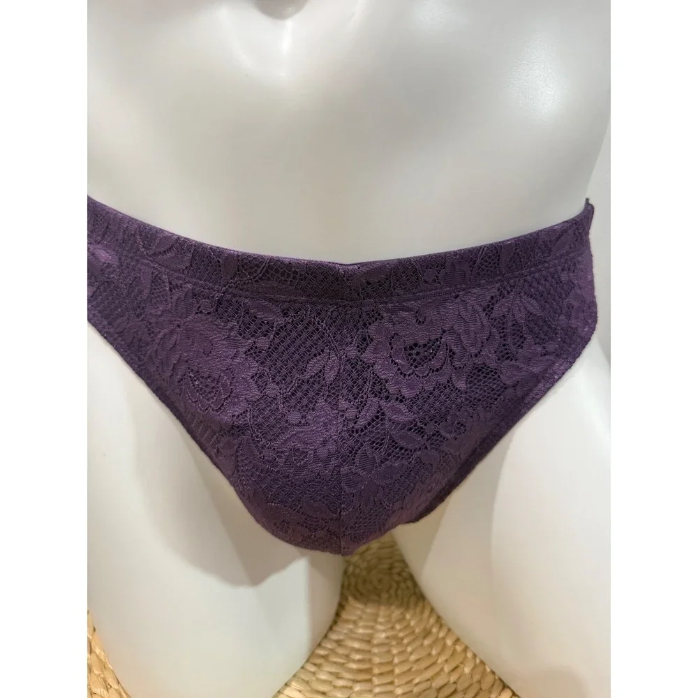 Cosabella Never Say Never Men's Classic G-String‎ Zaadi Purple Lace Thong size L